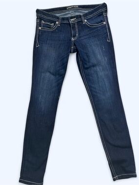 Express Navy Skinny Jeans with Contrast White Stitching
